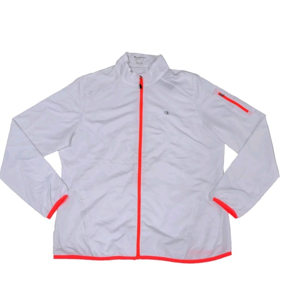 champion track jacket white